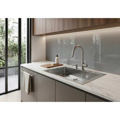 Foster Quadra 1229050 Lavello Incasso Filotop Acciaio Inox Spazzolato 1 Vasca cm. 83 x 50
