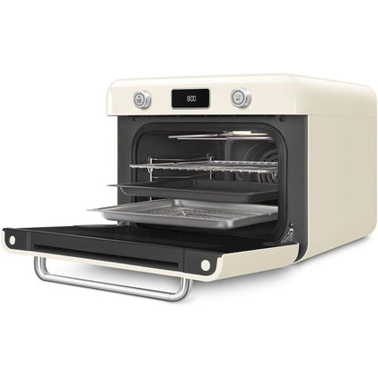 SMEG COF01CREU Forno Combinato Vapore da Appoggio Panna Lucido Estetica 50’s Style