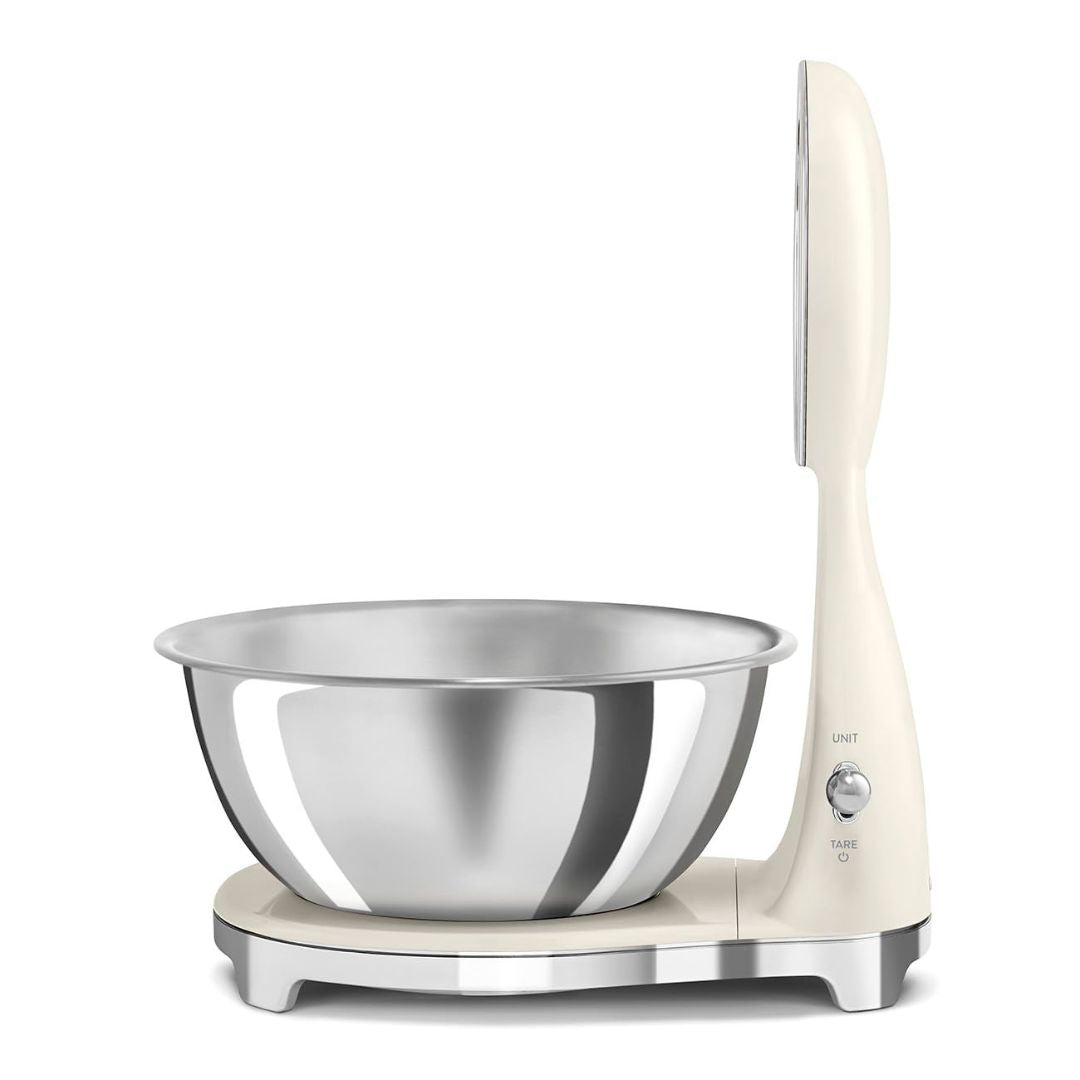 SMEG KSF01CRWW Bilancia da Cucina Digitale e Analogica con Ciotola Inox 1,8 L