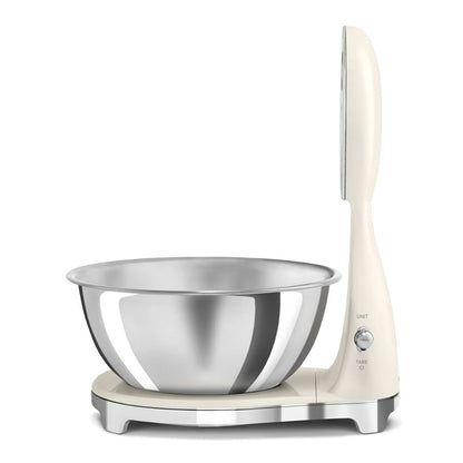 SMEG KSF01CRWW Bilancia da Cucina Digitale e Analogica con Ciotola Inox 1,8 L