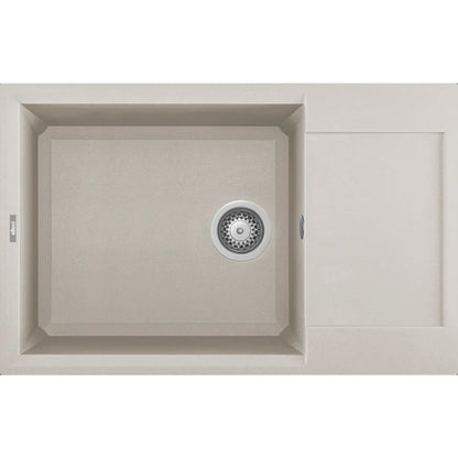 Elleci Easy 310 LGY31039 Lavello 1 Vasca con Gocciolatoio Reversibile Sopratop Granitek Bianco Soft cm 78x 50