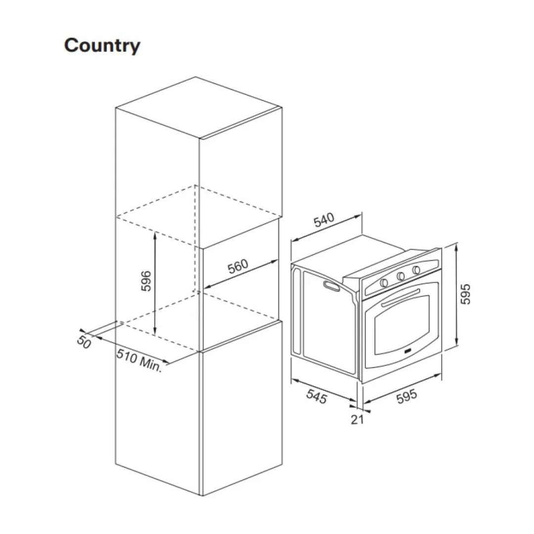 FRANKE FCO Country 116.0696.542 Forno Elettrico Multifunzione Nero 65 L cm. 86 x 60