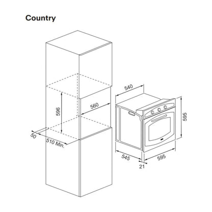 FRANKE FCO Country 116.0696.542 Forno Elettrico Multifunzione Nero 65 L cm. 86 x 60