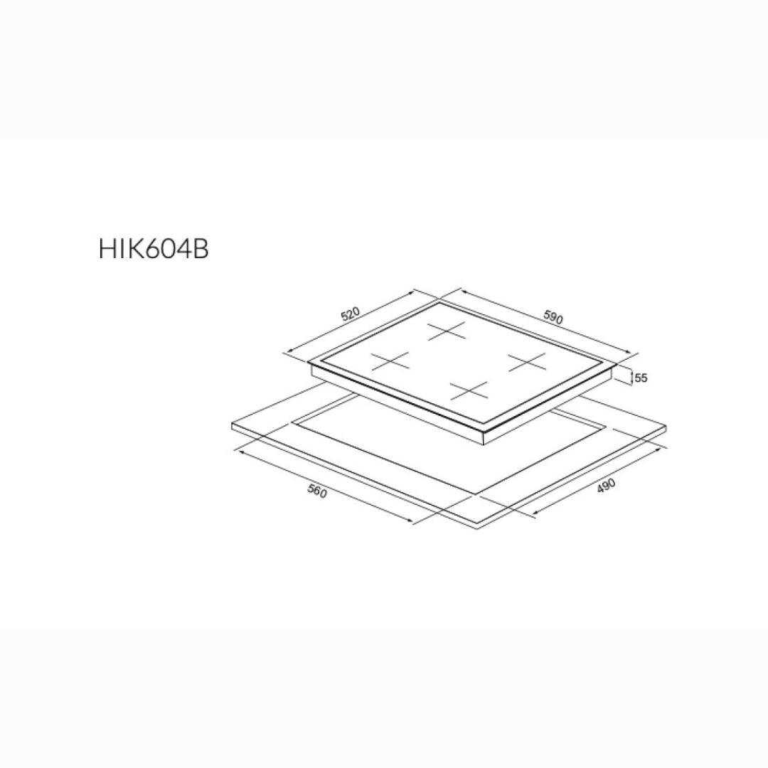 CROMBERG HIK604B Piano Cottura Induzione 4 Zone Cottura Vetro Nero Touch 60 cm