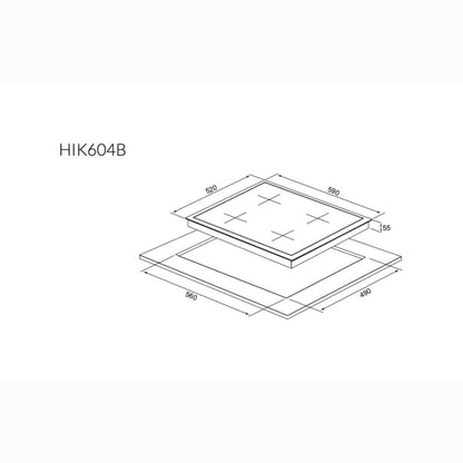 CROMBERG HIK604B Piano Cottura Induzione 4 Zone Cottura Vetro Nero Touch 60 cm