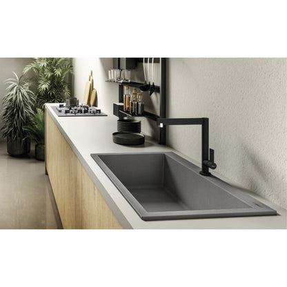 Elleci Quadra 100 LGQ10062 Lavello da Incasso 1 Vasca Sopratop Granitek Bianco Antico cm. 41 x 50