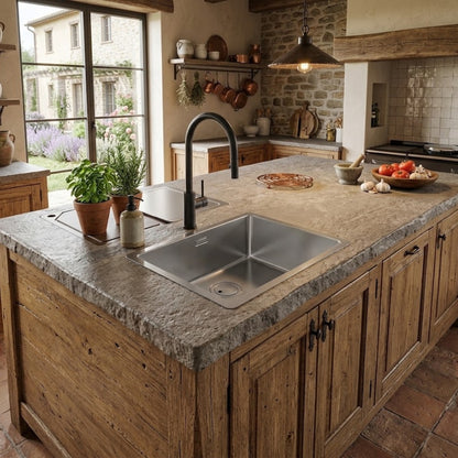 Foster S4001 3355050 Lavello Filotop 1 Vasca Acciaio Inox Spazzolato cm. 54 x 44