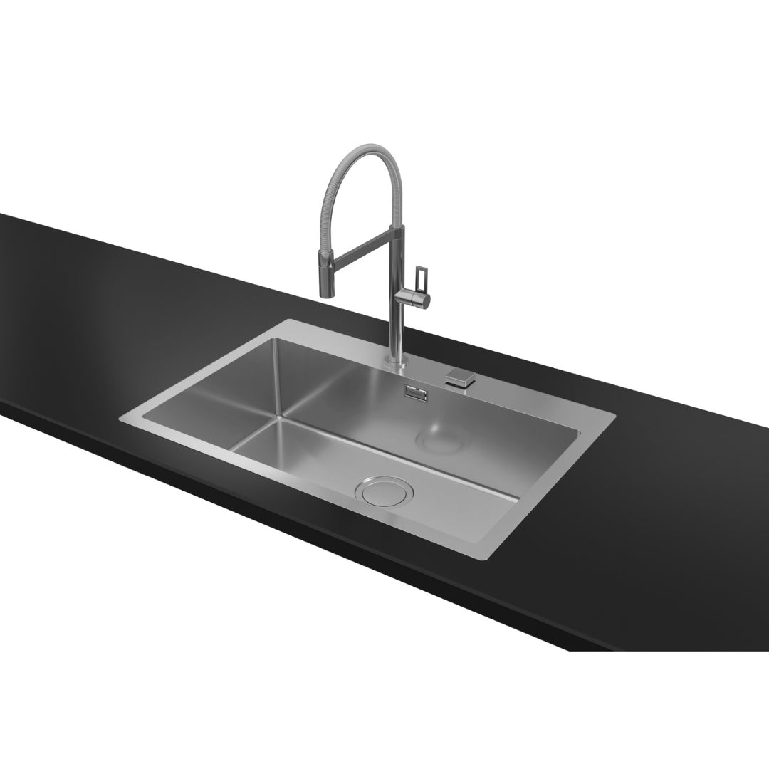 Foster S4001 3366050 Lavello 1 Vasca Incasso Sopratop/Filotop Acciaio Inox Spazzolato cm. 77 x 52