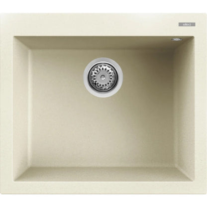 Elleci Quadra 105 LGQ10562 Lavello da Incasso 1 Vasca Sopratop Granitek Classic Bianco Antico cm. 57 x 50
