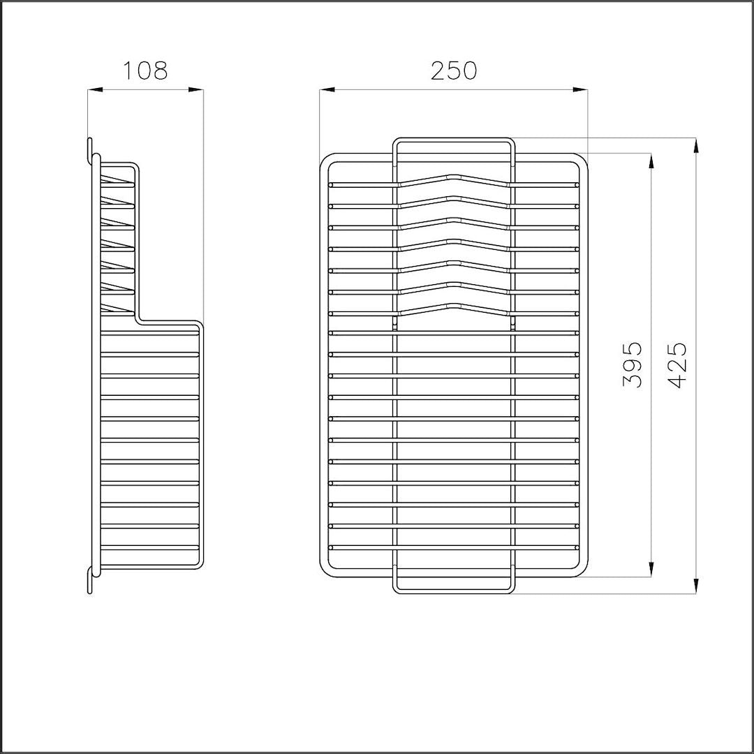 Foster 8100201 Cestello Scolapiatti in Acciaio Inox 25x42,5 cm