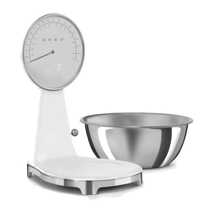 SMEG KSF01WHWW Bilancia Cucina Digitale Analogica Ciotola Inox Bianca 5 Kg