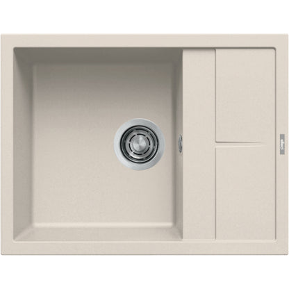 Elleci Unico 125 LGU12539 Lavello Incasso 1 Vasca Granitek Bianco Soft cm. 65 × 50