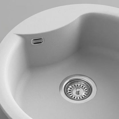 Elleci Ego Round LGEROU68 Lavello Tondo Incasso Sopratop Granitek Bianco Titano Diam. mm. 485