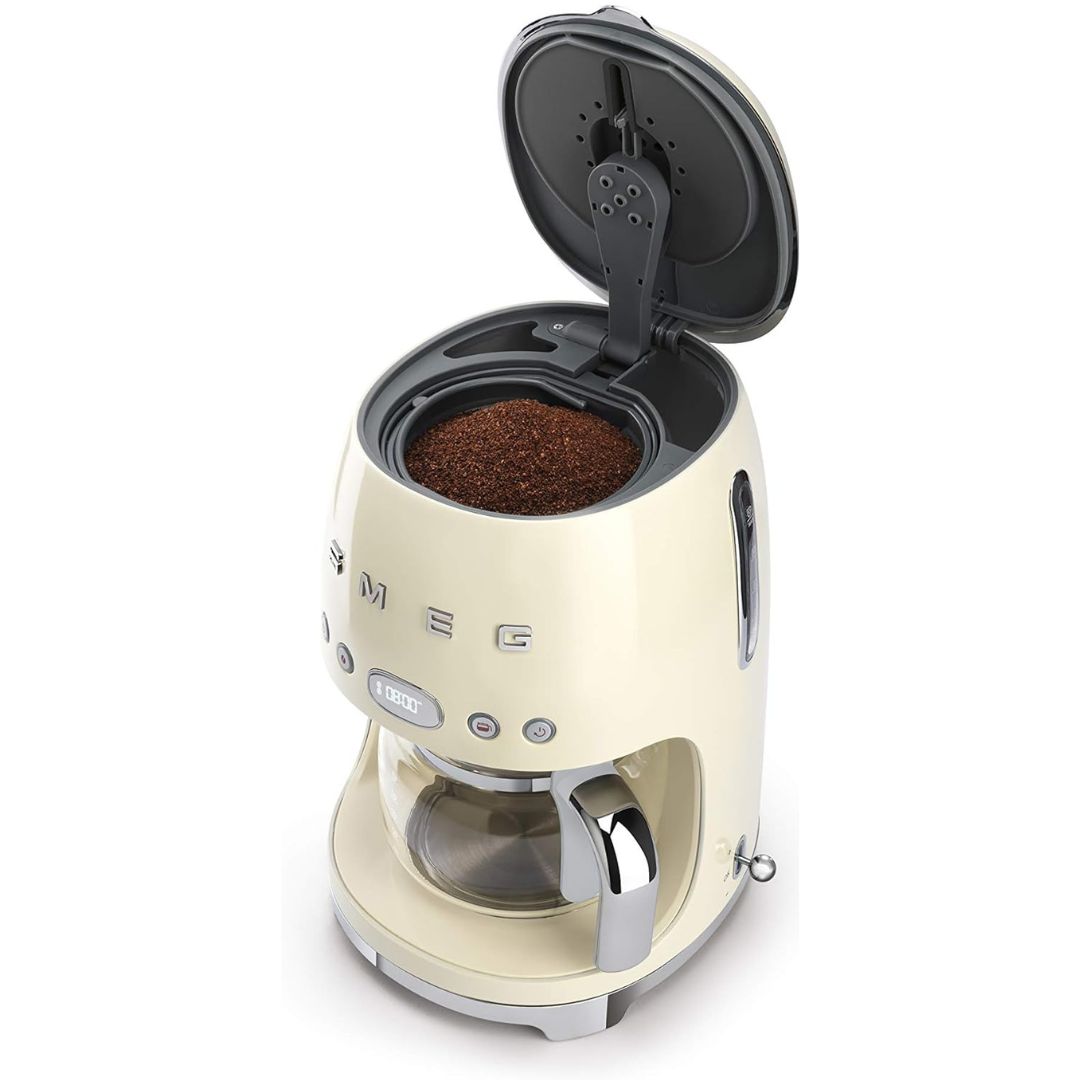 SMEG DCF02CREU Macchina Caffè Filtro 50’s Style 10 Tazze Aroma Regolabile Panna