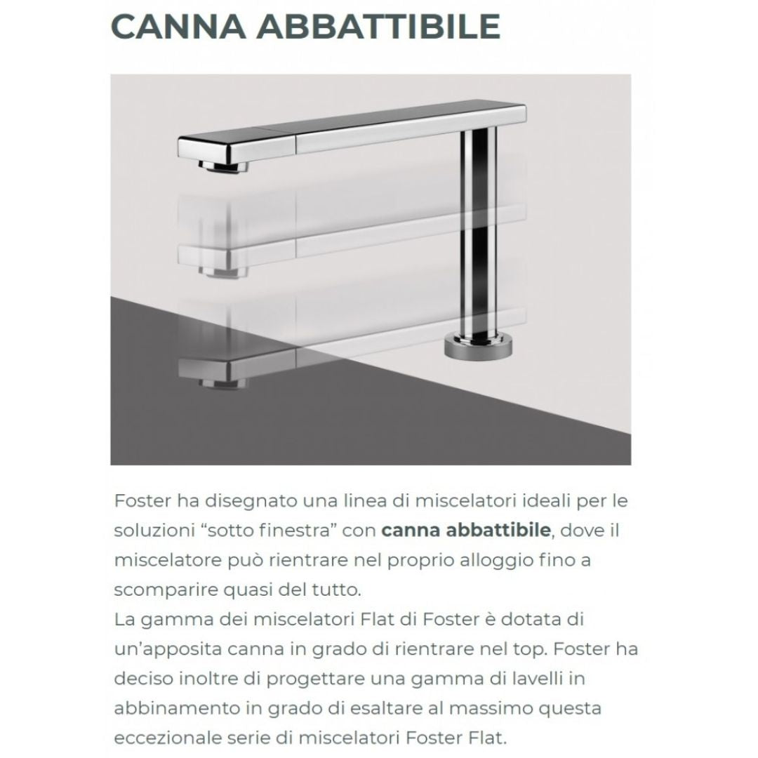 FOSTER ARSENIO 8471000 Miscelatore Monocomando Cucina Sottofinestra Cromato con Canna Up&Down Estraibile e Comando Remoto
