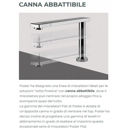 FOSTER ARSENIO 8471000 Miscelatore Monocomando Cucina Sottofinestra Cromato con Canna Up&Down Estraibile e Comando Remoto
