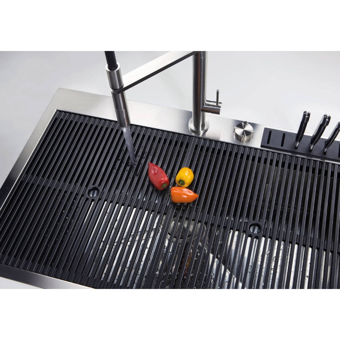 Foster Milano 1011050 Lavello Filotop Acciaio Inox Spazzolato 1 Vasca Diamantata cm. 52 x 56