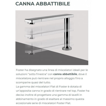 Foster 8524000 Margot Miscelatore Cucina Sottofinestra Up&Down 360° Cromato Canna Girevole