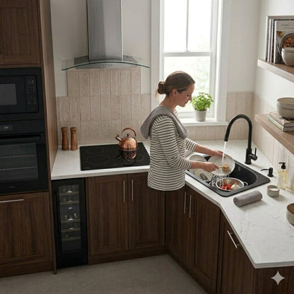 ELLECI FOX 180 Lavello da Incasso 1 Vasca Granitek Antracite cm 60 x 52