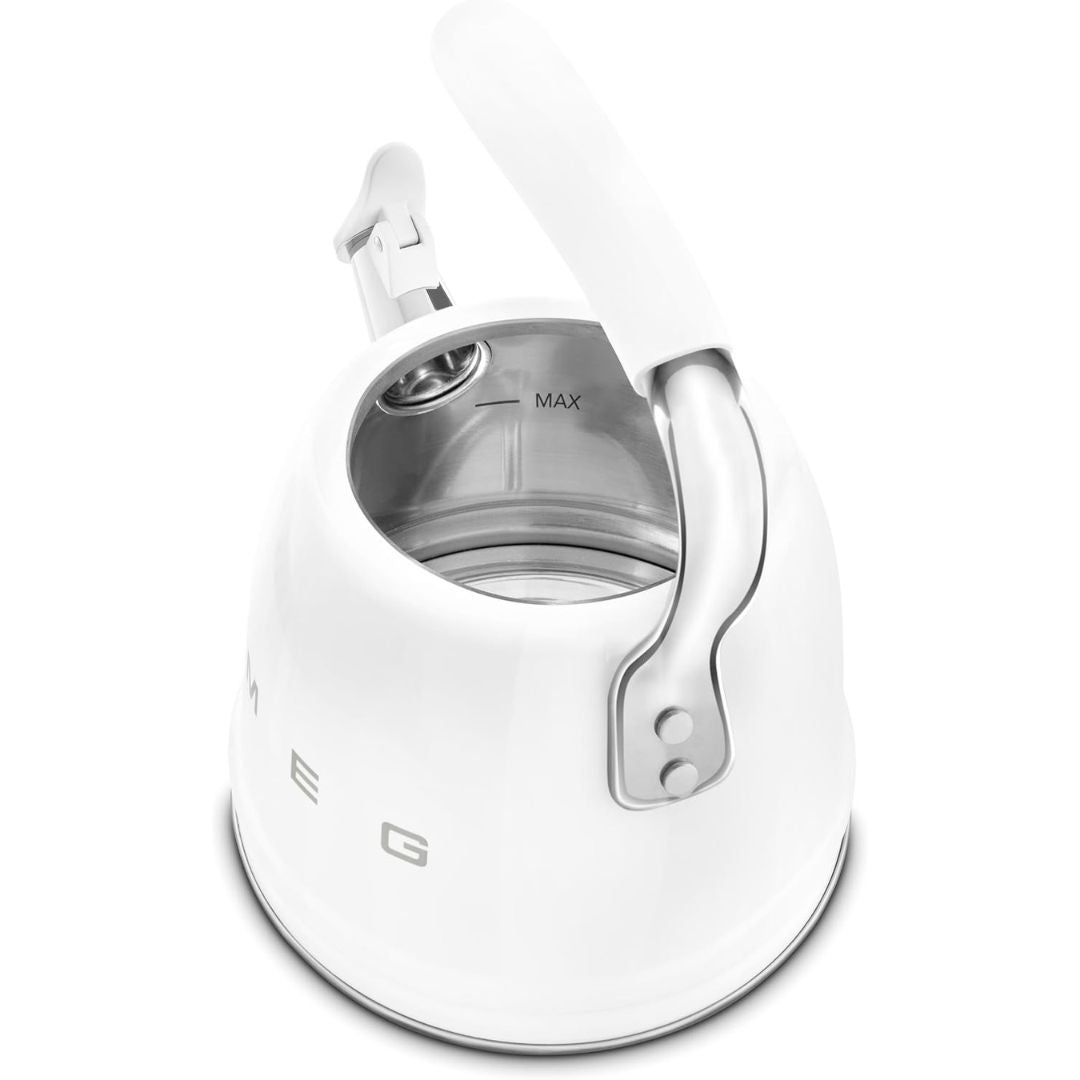 SMEG WKF01WH Bollitore a Fischio Bianco Estetica 50’s Style Manico ergonomico
