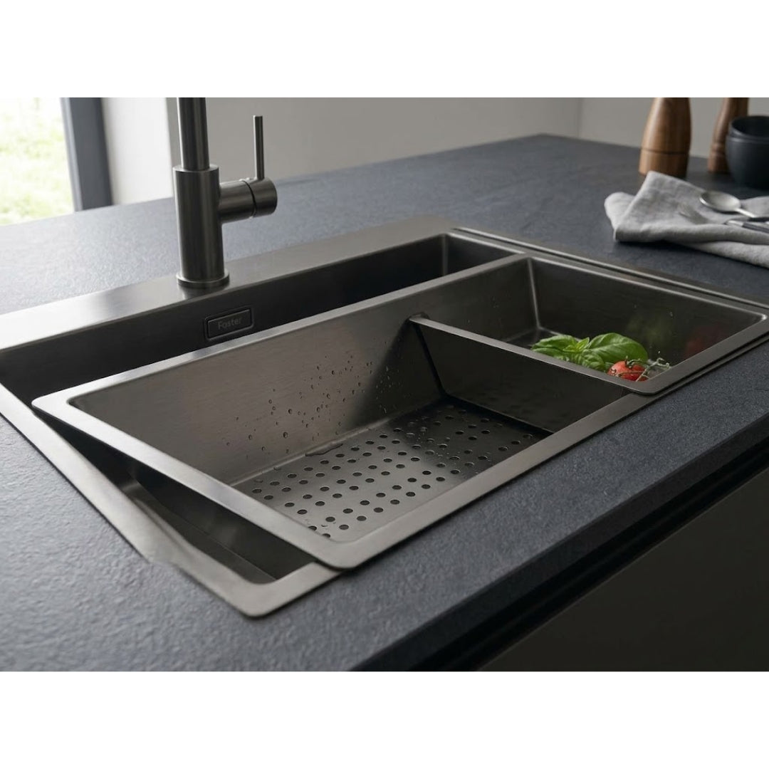 Foster 8151006 Vaschetta per Lavello Forata Gun Metal cm. 22 x 38