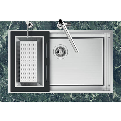 Foster Quadra Evo 1255050 Lavello Incasso 1 Vasca Inox Sopratop/Filotop cm. 57 x 47