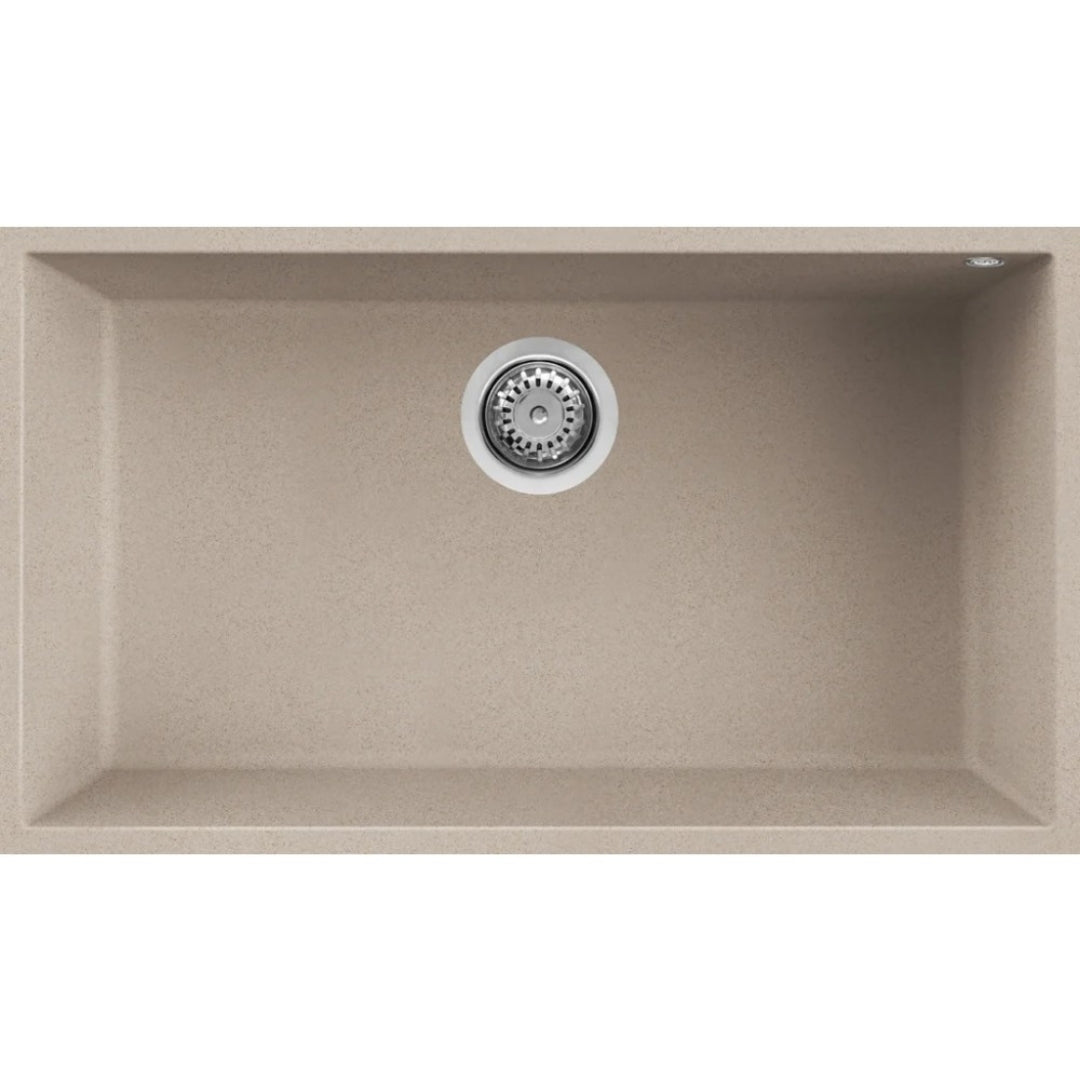 Elleci Quadra 130 LGQ13051BSO Lavello da Incasso 1 Vasca Sottotop Finitura Granitek Classic Avena 76 x 44 cm