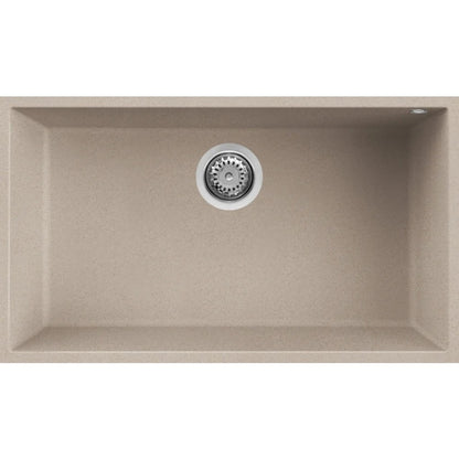 Elleci Quadra 130 LGQ13051BSO Lavello da Incasso 1 Vasca Sottotop Finitura Granitek Classic Avena 76 x 44 cm