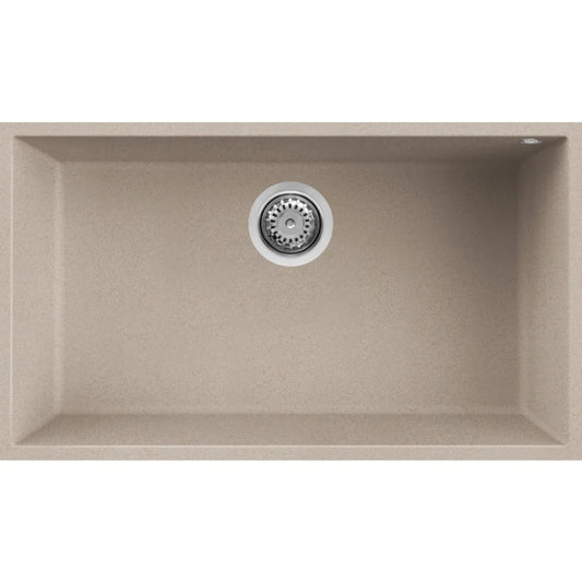 Elleci Quadra 130 LGQ13051BSO Lavello da Incasso 1 Vasca Sottotop Finitura Granitek Classic Avena 76 x 44 cm