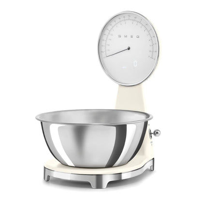 SMEG KSF01CRWW Bilancia da Cucina Digitale e Analogica con Ciotola Inox 1,8 L