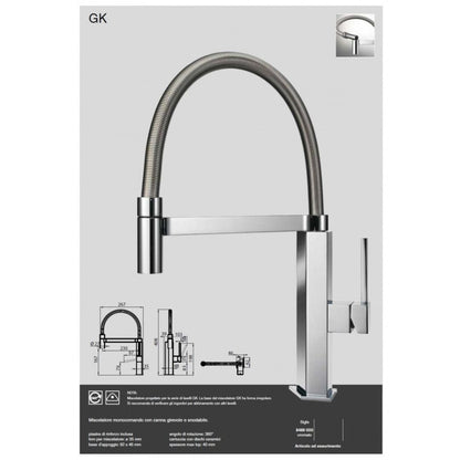FOSTER GK 8488000 Miscelatore Monocomando Cucina Cromato con Canna Girevole Snodabile