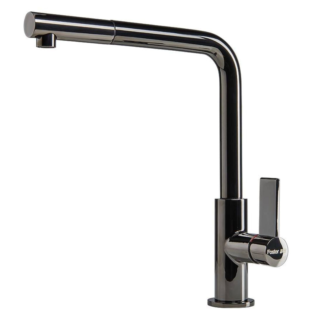 FOSTER OMEGA PLUS 8498 856 Miscelatore Monocomando Cucina Gun Metal con Canna Girevole e Bocca Estraibile PVD