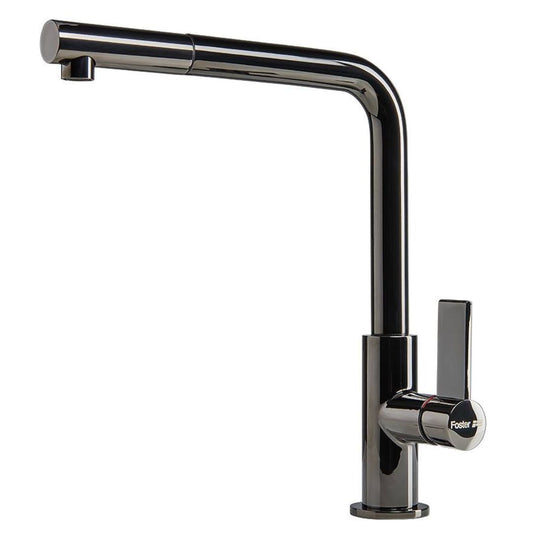 FOSTER OMEGA PLUS 8498 856 Miscelatore Monocomando Cucina Gun Metal con Canna Girevole e Bocca Estraibile PVD