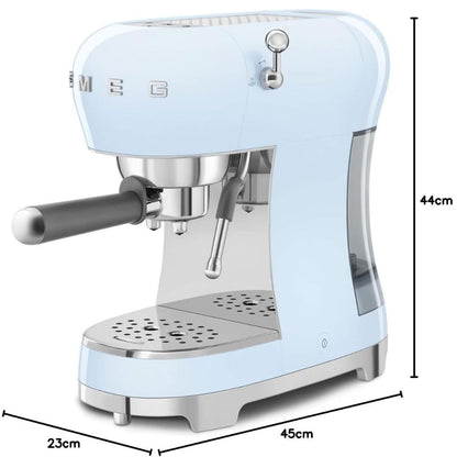SMEG ECF02PBEU Macchina Caffè Espresso Manuale Thermoblock 4 Funzioni 1L Azzurro