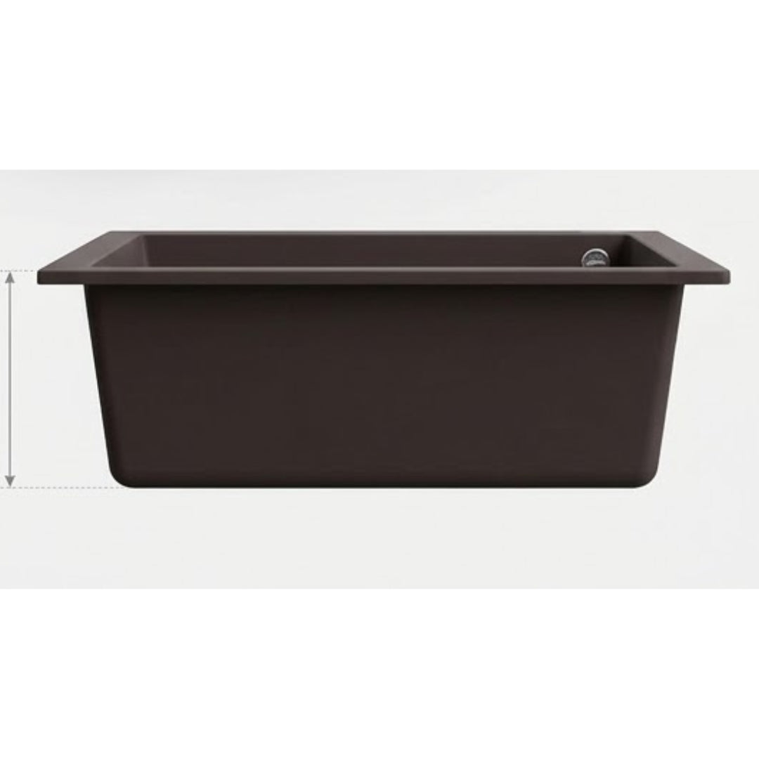 Elleci Quadra 110 LKQ11087 Lavello da Incasso Sopratop Monovasca Keratek Cocoa cm. 61 x 50