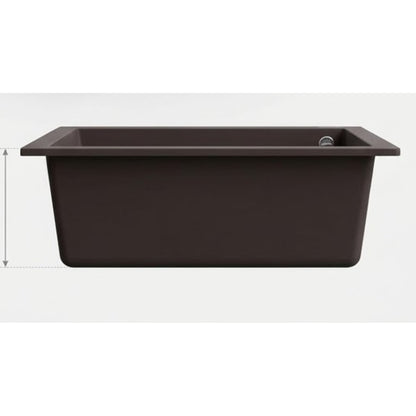 Elleci Quadra 110 LKQ11087 Lavello da Incasso Sopratop Monovasca Keratek Cocoa cm. 61 x 50