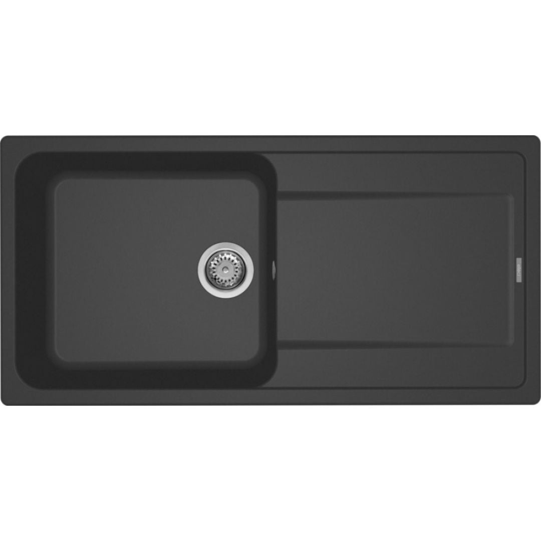 ELLECI LIFE 480 LG248059 Lavello Incasso 1 Vasca con Gocciolatoio Reversibile Granitek Nero cm. 100 x 50