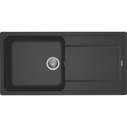ELLECI LIFE 480 LG248059 Lavello Incasso 1 Vasca con Gocciolatoio Reversibile Granitek Nero cm. 100 x 50