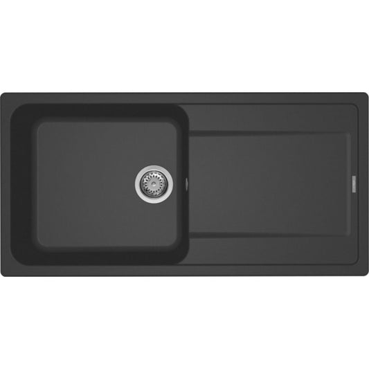 ELLECI LIFE 480 LG248059 Lavello Incasso 1 Vasca con Gocciolatoio Reversibile Granitek Nero cm. 100 x 50