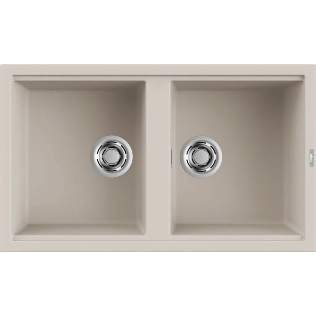 Elleci Best 450 LGB45039 Lavello 2 Vasche Sopratop Granitek Bianco Soft 39 cm. 86 x 51
