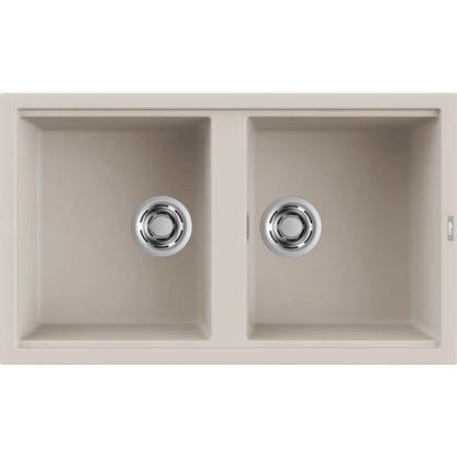 Elleci Best 450 LGB45039 Lavello 2 Vasche Sopratop Granitek Bianco Soft 39 cm. 86 x 51