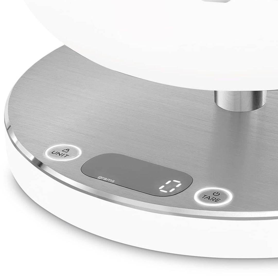SMEG KSC01WHMWW Bilancia da Cucina Digitale con Ciotola Inox Portata 5Kg Bianca