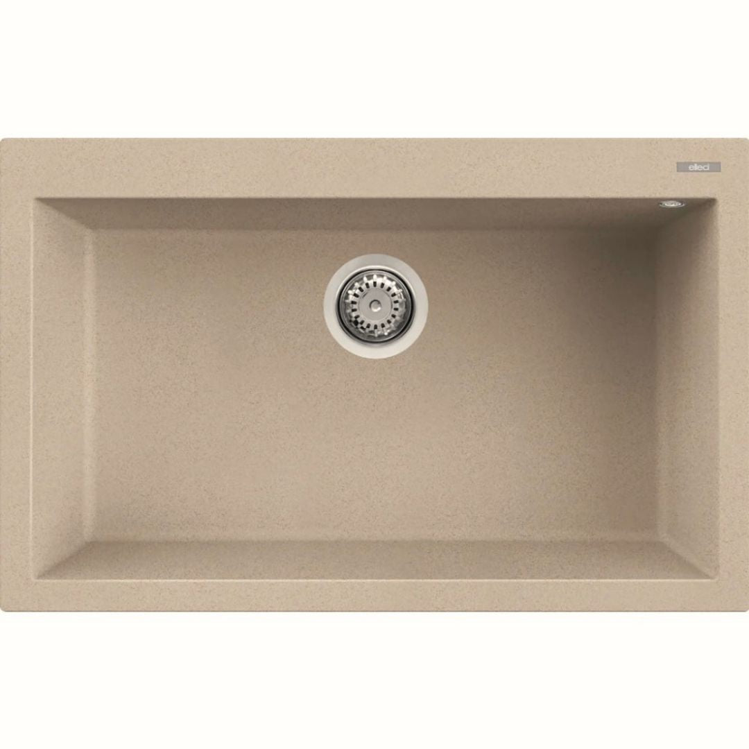 ELLECI QUADRA 130 LGQ13051 Lavello da Incasso 1 Vasca Sopratop Granitek Avena 51 cm. 79 x 50