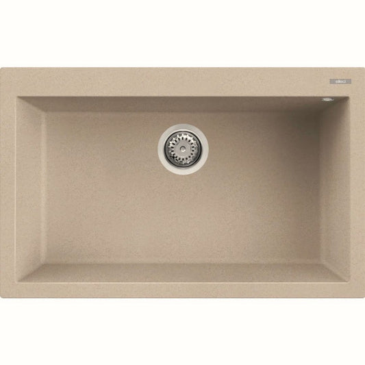 ELLECI QUADRA 130 LGQ13051 Lavello da Incasso 1 Vasca Sopratop Granitek Avena 51 cm. 79 x 50
