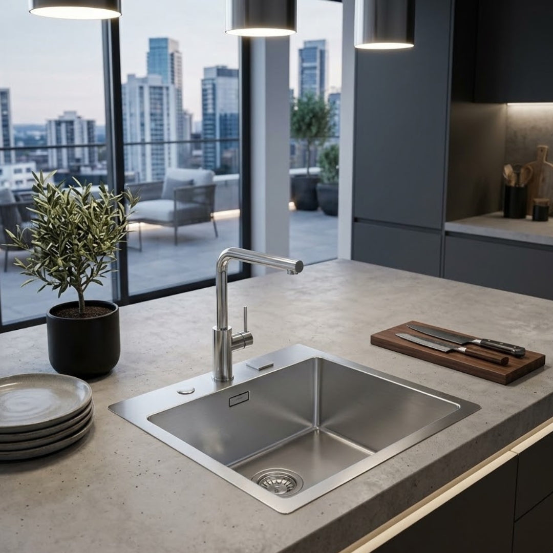 Foster S4001 3363050 Lavello da Incasso Sopratop - Filotop 1 Vasca Acciaio Inox mm. 460 x 520