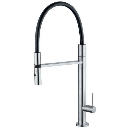 FOSTER MARINE TUBE 8477100 Miscelatore Monocomando Cucina in Acciaio Inox AISI 316 Satinato con Canna Girevole e Doccia Snodabile