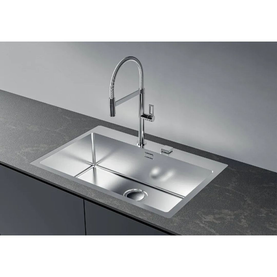 Foster S4001 3367050 Lavello 1 Vasca Incasso Sopratop/Filotop Acciaio Inox Spazzolato cm. 86 x 52