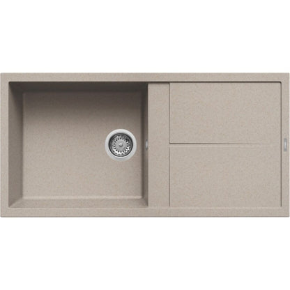 ELLECI UNICO 480 LGU48051 Lavello 1 Vasca con Gocciolatoio Reversibile Sopratop Granitek Avena 51 cm. 100 x 50