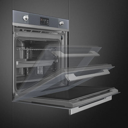 SMEG SOP6102S2PS Galileo Forno Combinato Vapore Pirolitico 68 Lt. Argento cm. 60 x 60
