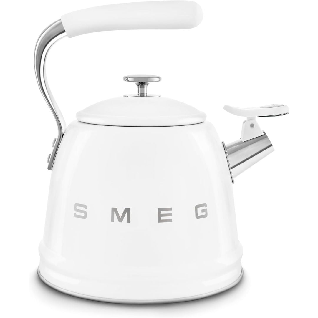 SMEG WKF01WH Bollitore a Fischio Bianco Estetica 50’s Style Manico ergonomico